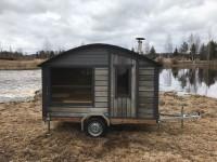 Bastu vedeldad p&aring; vagn